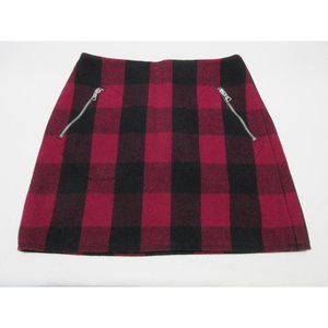 Gap wool blend plaid mini zip‎ skirt